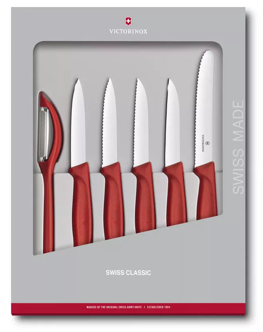 Set de 6 piese pentru curatat fructe si legume VICTORINOX SWISS CLASSIC diferite culori
