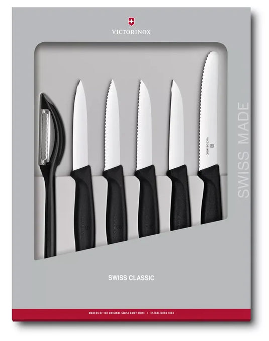 Set de 6 piese pentru curatat fructe si legume VICTORINOX SWISS CLASSIC diferite culori