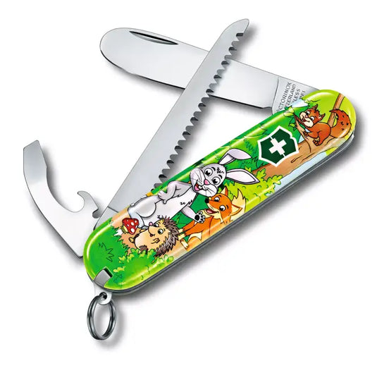 Cutit briceag pentru copii, 9 functii, VICTORINOX My First Victorinox Children Sets, Animal Edition 0.2373.E2