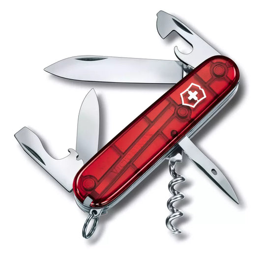 Cutit briceag, 12 functii, VICTORINOX SPARTAN TRANSPARENT RED 1.3603.T