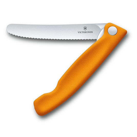 Cutit pentru legume, lama serata 11 cm, briceag, VICTORINOX SWISS CLASSIC diferite culori