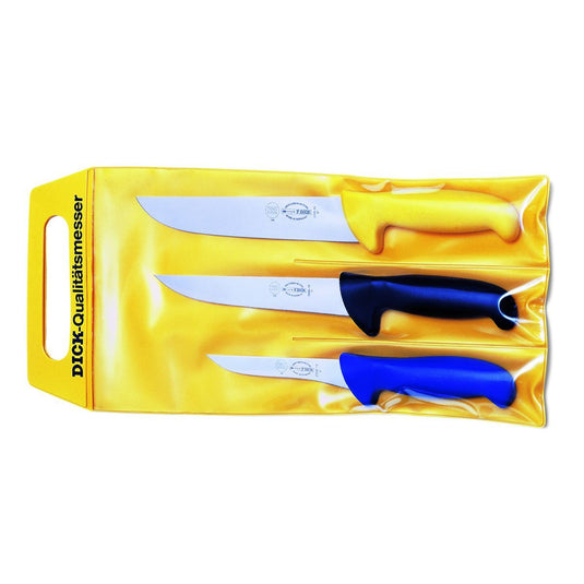 Set de 3 cutite profesionale pentru macelari, diferite dimensiuni, F. DICK ERGOGRIP 8.2570.00