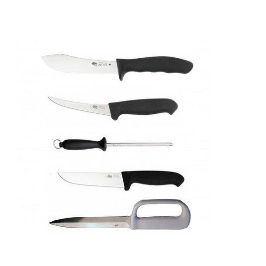 Set pentru macelari si vanatoare, 4 cutite si masat, MORAKNIV CM10