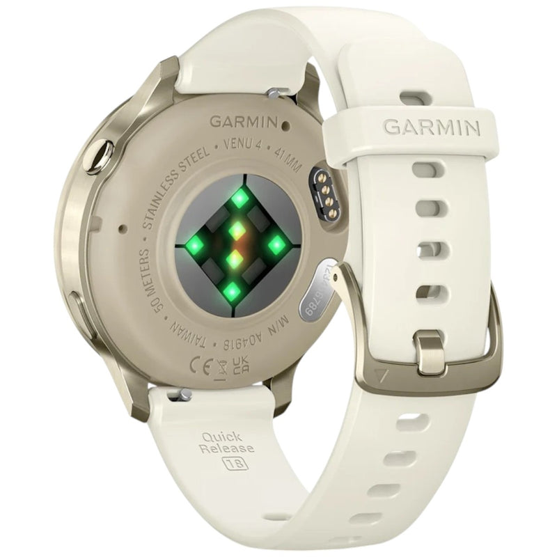 Încărcați imaginea în vizualizatorul Galerie, GARMIN - VENU 4 41MM SMARTWATCH CU GPS ȘI AMOLED - LUNAR GLOD CU CUREA DE SILICON BONE
