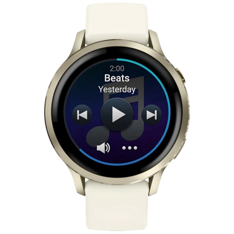 Încărcați imaginea în vizualizatorul Galerie, GARMIN - VENU 4 41MM SMARTWATCH CU GPS ȘI AMOLED - LUNAR GLOD CU CUREA DE SILICON BONE
