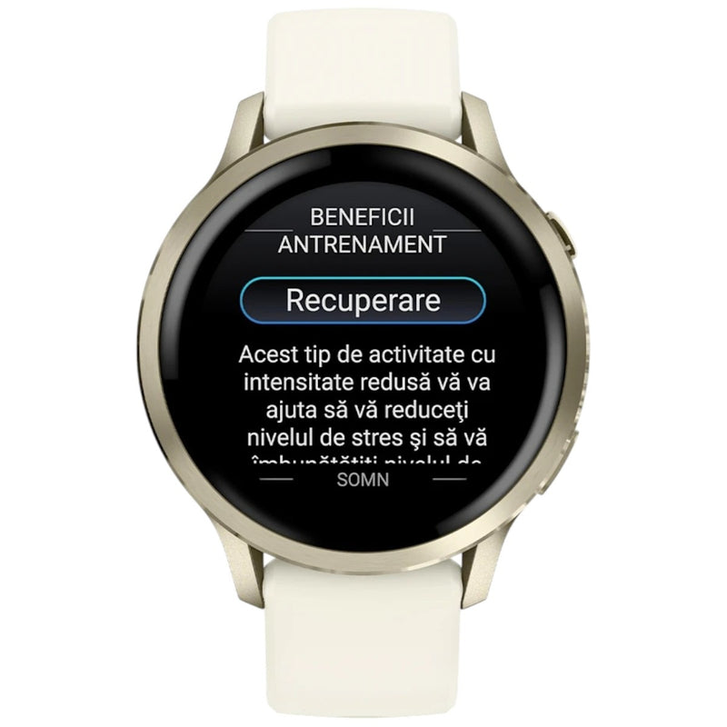 Încărcați imaginea în vizualizatorul Galerie, GARMIN - VENU 4 41MM SMARTWATCH CU GPS ȘI AMOLED - LUNAR GLOD CU CUREA DE SILICON BONE
