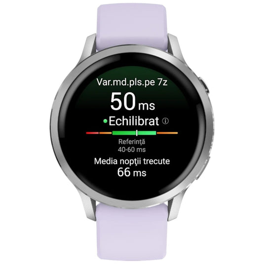 GARMIN - VENU 4 41MM SMARTWATCH CU GPS ȘI AMOLED - SILVER CU CUREA DE SILICON PERIWINKLE