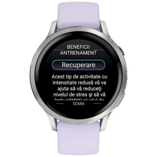 GARMIN - VENU 4 41MM SMARTWATCH CU GPS ȘI AMOLED - SILVER CU CUREA DE SILICON PERIWINKLE