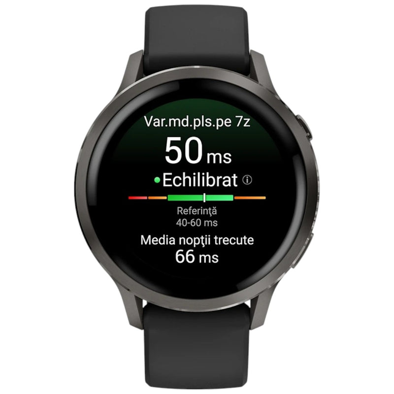 Încărcați imaginea în vizualizatorul Galerie, GARMIN - VENU 4 41MM SMARTWATCH CU GPS ȘI AMOLED - GRI ARDEZIE CU CUREA DIN SILICON NEGRU
