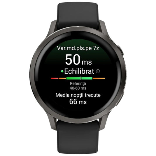 GARMIN - VENU 4 41MM SMARTWATCH CU GPS ȘI AMOLED - GRI ARDEZIE CU CUREA DIN SILICON NEGRU