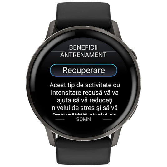 GARMIN - VENU 4 45MM SMARTWATCH CU GPS ȘI AMOLED - GRI ARDEZIE CU CUREA DIN SILICON NEGRU