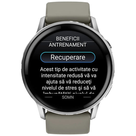 GARMIN - VENU 4 45MM SMARTWATCH CU GPS ȘI AMOLED - SILVER CU CUREA DE SILICON SILVER GRAY