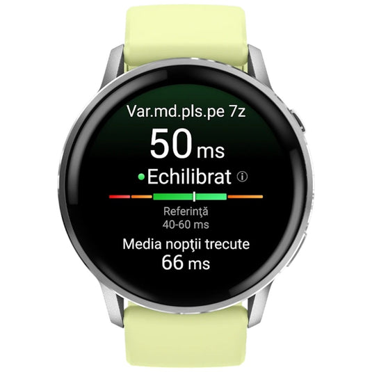 GARMIN - VENU 4 45MM SMARTWATCH CU GPS ȘI AMOLED - SILVER CU CUREA DE SILICON CITRON