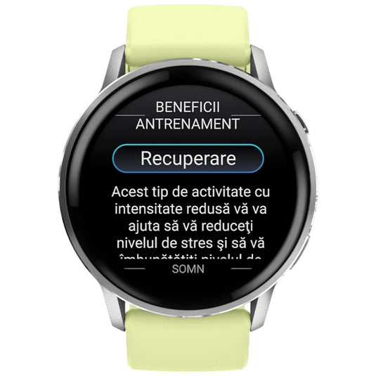 GARMIN - VENU 4 45MM SMARTWATCH CU GPS ȘI AMOLED - SILVER CU CUREA DE SILICON CITRON