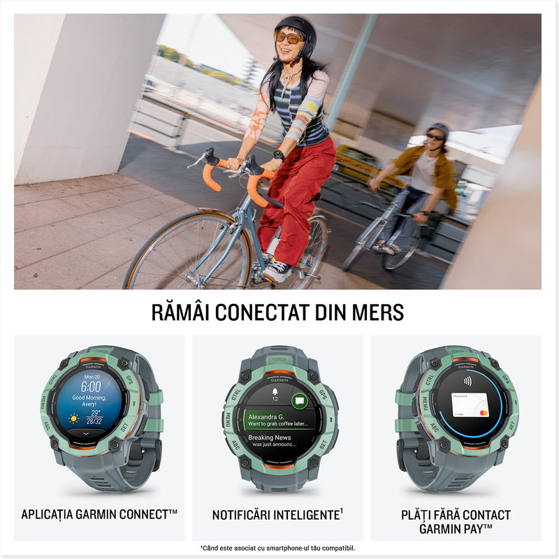 Încărcați imaginea în vizualizatorul Galerie, Ceas Garmin - INSTINCT 3 - 50 MM AMOLED VERDE NEO TROPIC - SMARTWATCH ROBUST CU GPS

