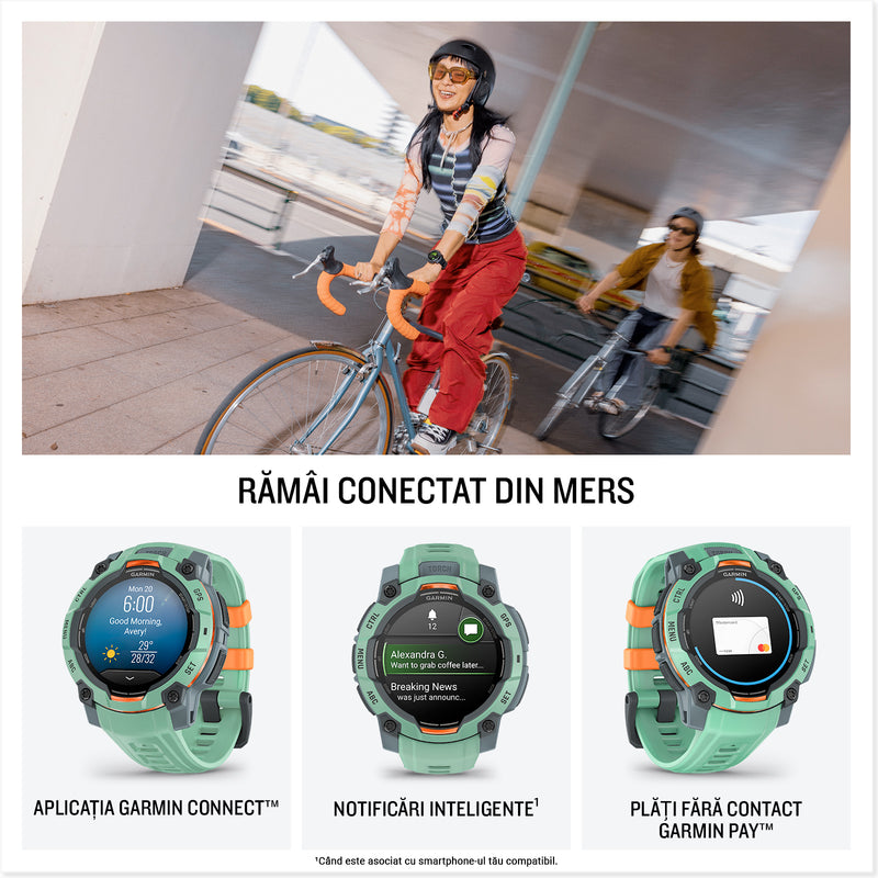 Încărcați imaginea în vizualizatorul Galerie, Instinct 3 - 45 mm AMOLED - Black with Bolt Blue | Black Band
