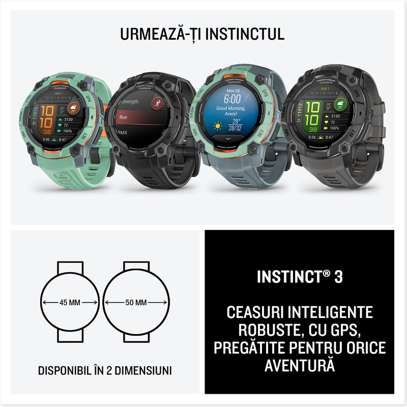 Încărcați imaginea în vizualizatorul Galerie, Instinct 3 - 50 mm AMOLED - Black with Black | Bolt Blue Band

