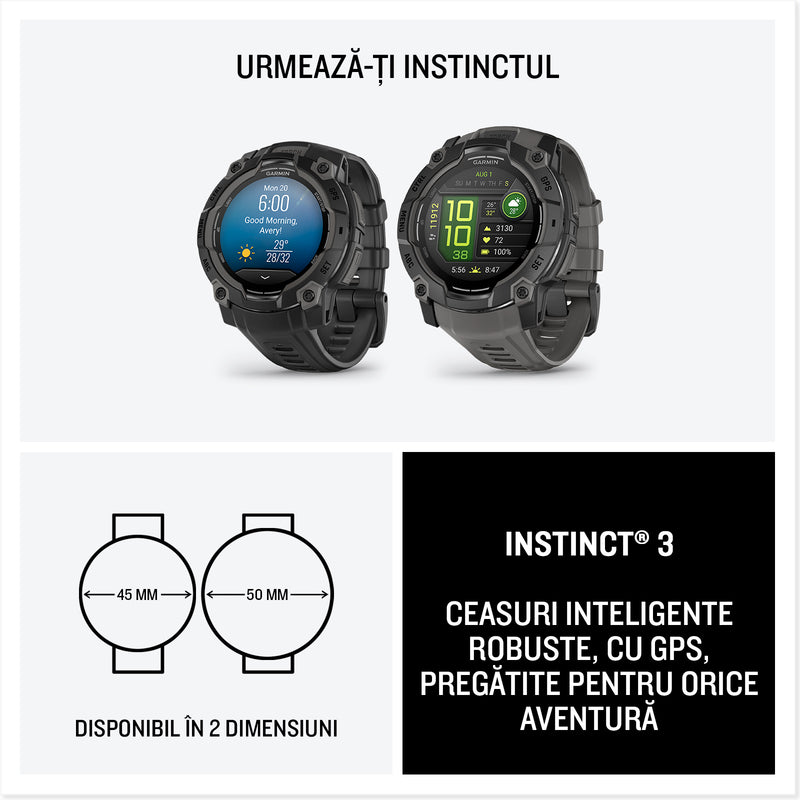 Încărcați imaginea în vizualizatorul Galerie, GARMIN INSTINCT 3 - 45 MM AMOLED NEGRU - SMARTWATCH ROBUST CU GPS
