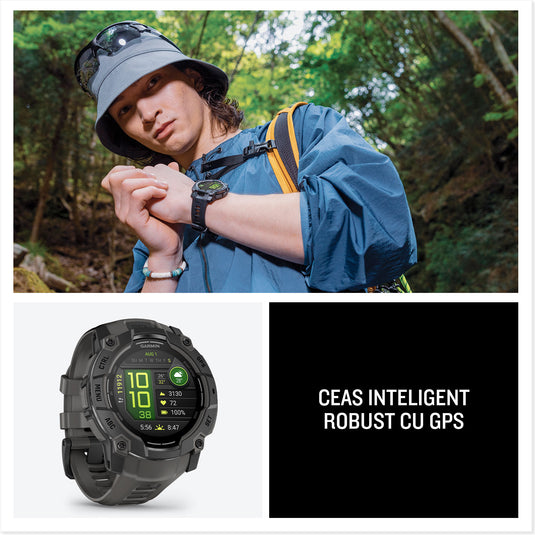 Ceas Garmin - INSTINCT 3 - 50 MM AMOLED NEGRU - SMARTWATCH ROBUST CU GPS