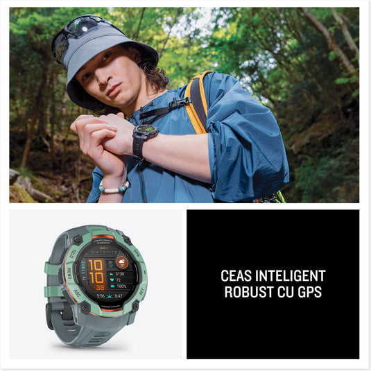 Instinct 3 - 50 mm AMOLED - Black with Black | Bolt Blue Band