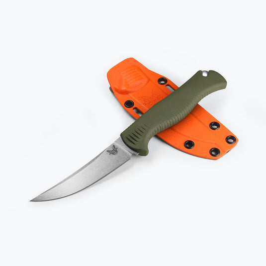 Cutit de transat BENCHMADE Meatcrafter® | Dark Olive Santoprene® | 4" Trailing point 15505