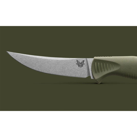Cutit de transat BENCHMADE Meatcrafter® | Dark Olive Santoprene® | 4" Trailing point 15505