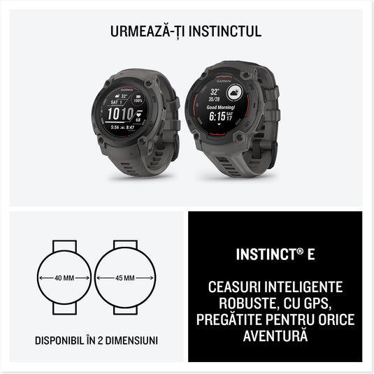 Instinct E - 40 mm negru - smartwatch robust cu GPS