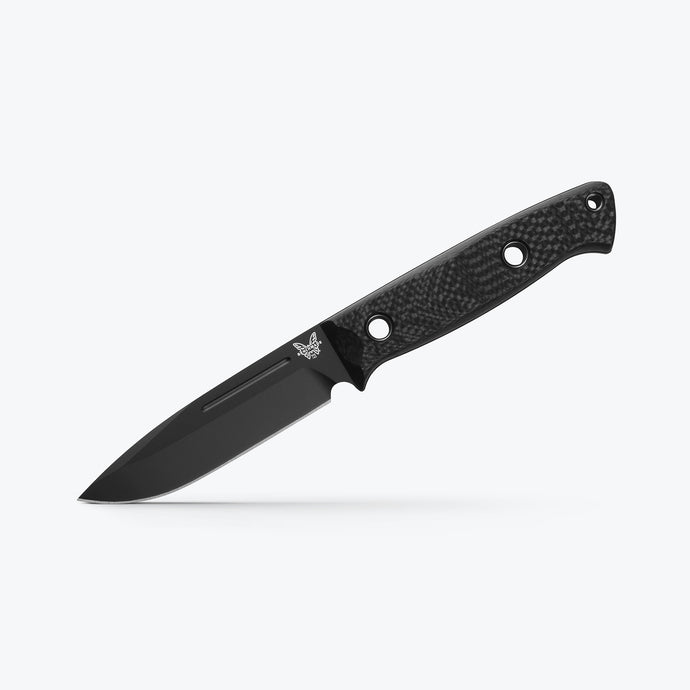 Cutit de bushcraft BENCHMADE Bushcrafter | Carbon Fiber | Drop-point 163BK