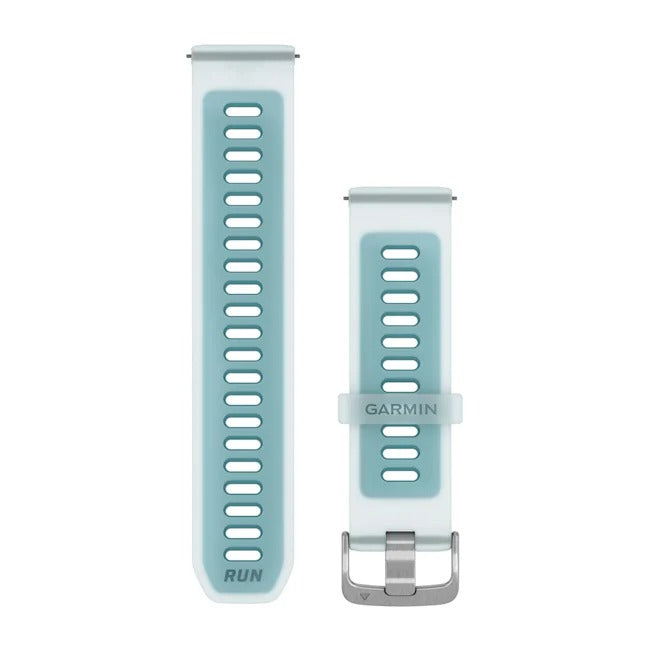 Încărcați imaginea în vizualizatorul Galerie, Curea silicon - Quick Release 22 - Whitestone translucid I Turcoaz cu hardware argintiu
