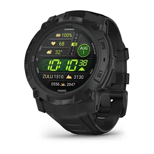GARMIN INSTINCT 3 - 50 MM AMOLED TACTICAL - NEGRU - SMARTWATCH ROBUST CU GPS