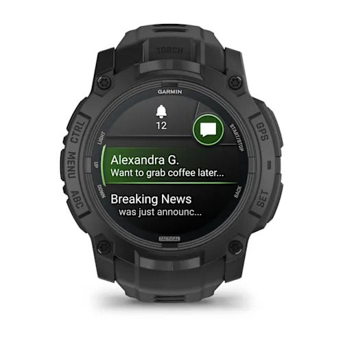 GARMIN INSTINCT 3 - 50 MM AMOLED TACTICAL - NEGRU - SMARTWATCH ROBUST CU GPS