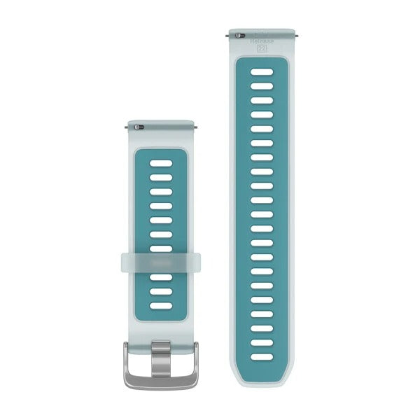 Încărcați imaginea în vizualizatorul Galerie, Curea silicon - Quick Release 22 - Whitestone translucid I Turcoaz cu hardware argintiu
