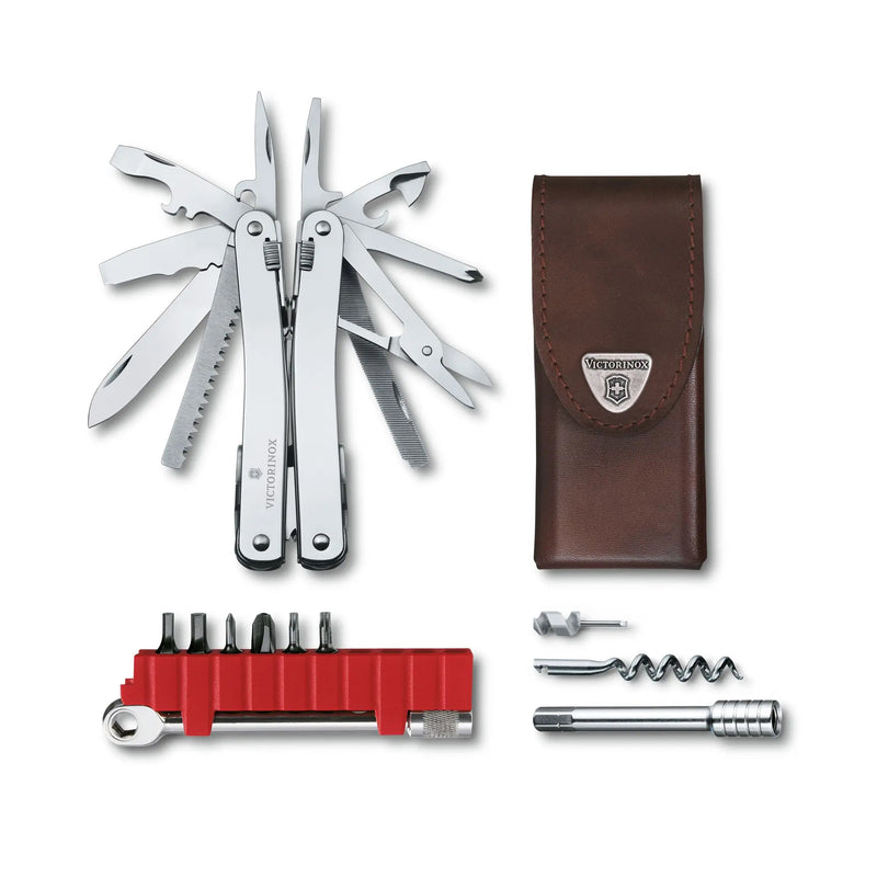 Load image into Gallery viewer, Multitool 38 de functii, teaca de piele, VICTORINOX SWISS TOOL X PLUS 3.0236.L
