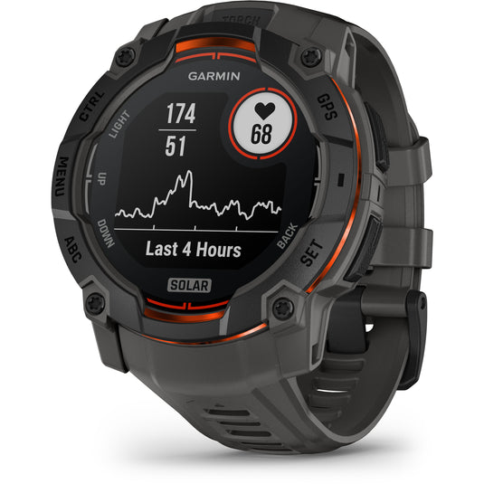 GARMIN INSTINCT 3 - 50 MM SOLAR NEGRU - SMARTWATCH ROBUST CU GPS