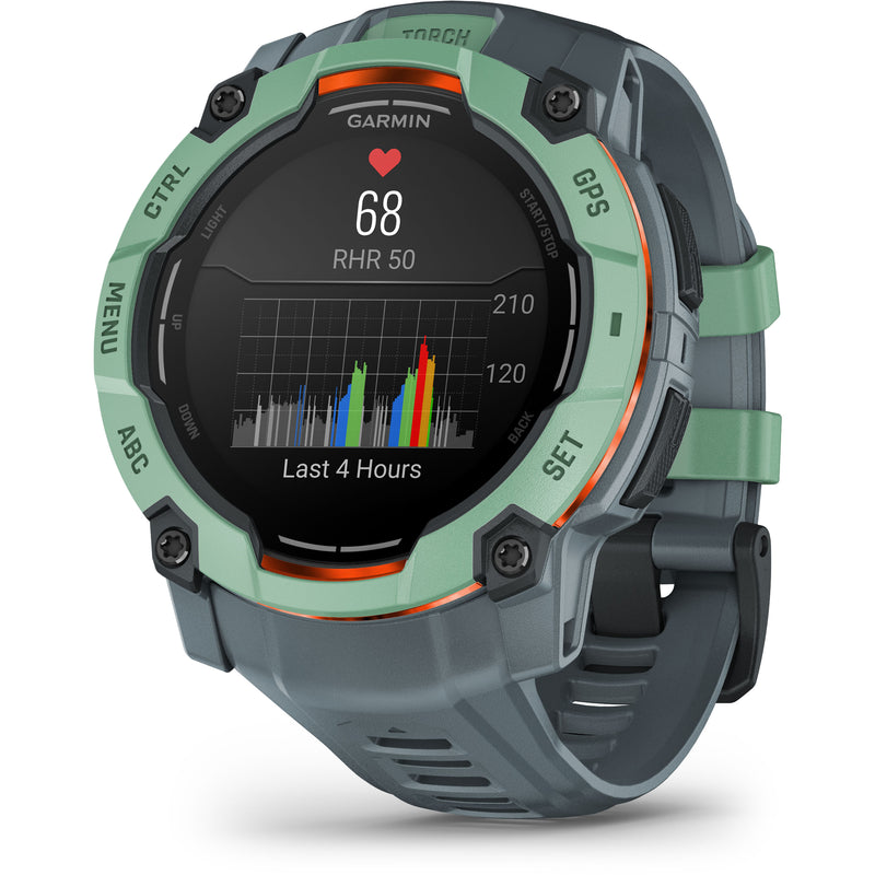 Încărcați imaginea în vizualizatorul Galerie, Ceas Garmin - INSTINCT 3 - 50 MM AMOLED VERDE NEO TROPIC - SMARTWATCH ROBUST CU GPS
