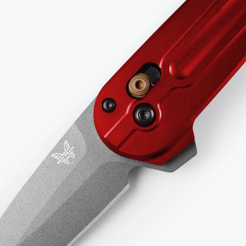 Încărcați imaginea în vizualizatorul Galerie, Briceag de buzunar BENCHMADE LOWDEN ™ | Phoenix Red Aluminum 491GY-01
