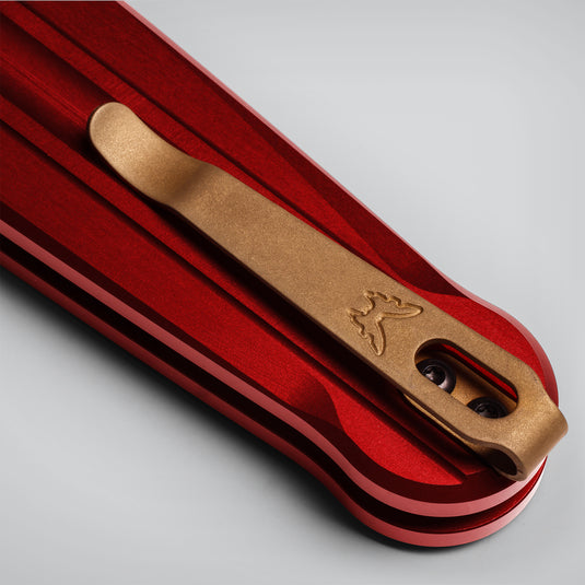 Briceag de buzunar BENCHMADE LOWDEN ™ | Phoenix Red Aluminum 491GY-01
