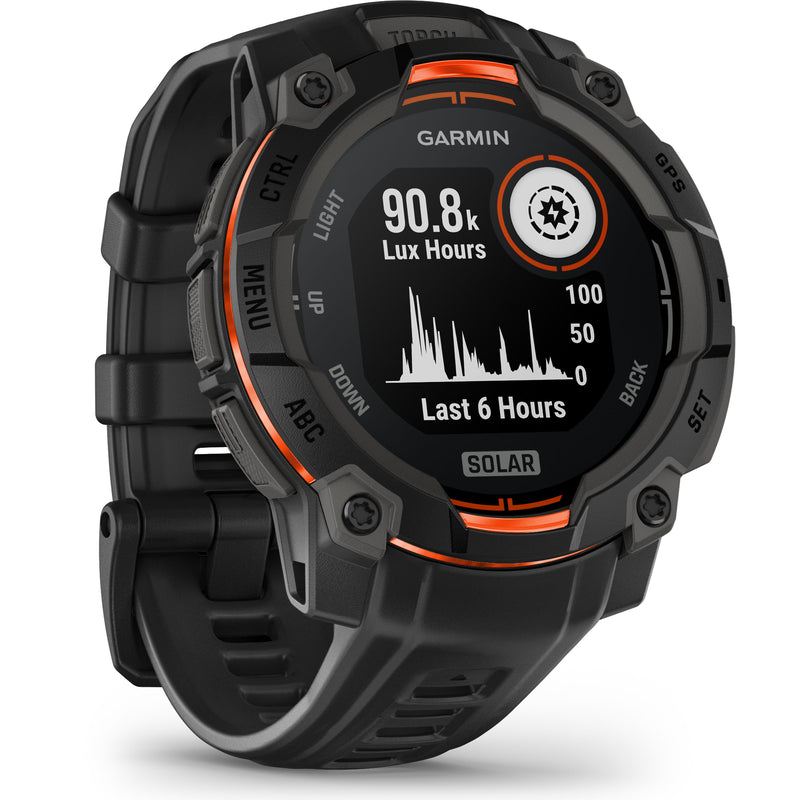 Încărcați imaginea în vizualizatorul Galerie, Instinct 3 - 45 mm Solar negru - smartwatch robust cu GPS

