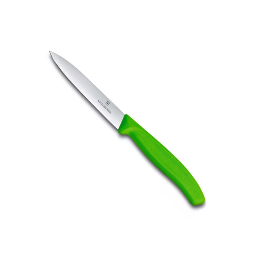 Cutit de masa, lama 10 cm,dreapta, varf ascutit, maner verde, VICTORINOX SWISS CLASSIC 6.7706.L114