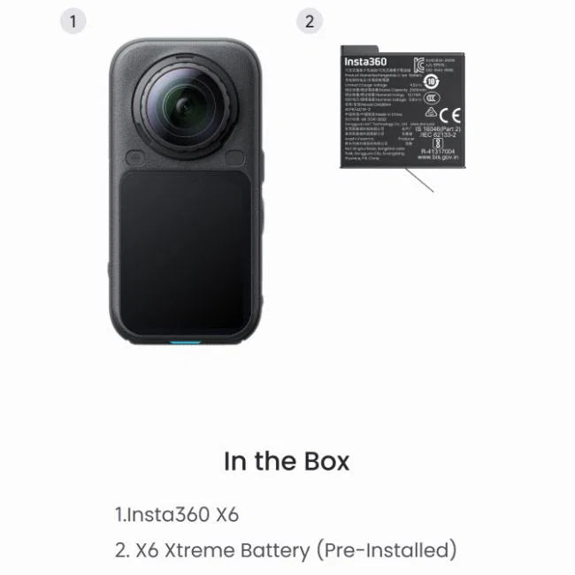 Load image into Gallery viewer, Camera video sport 8K 360 - X6 - Standard Bundle Midnight Black
