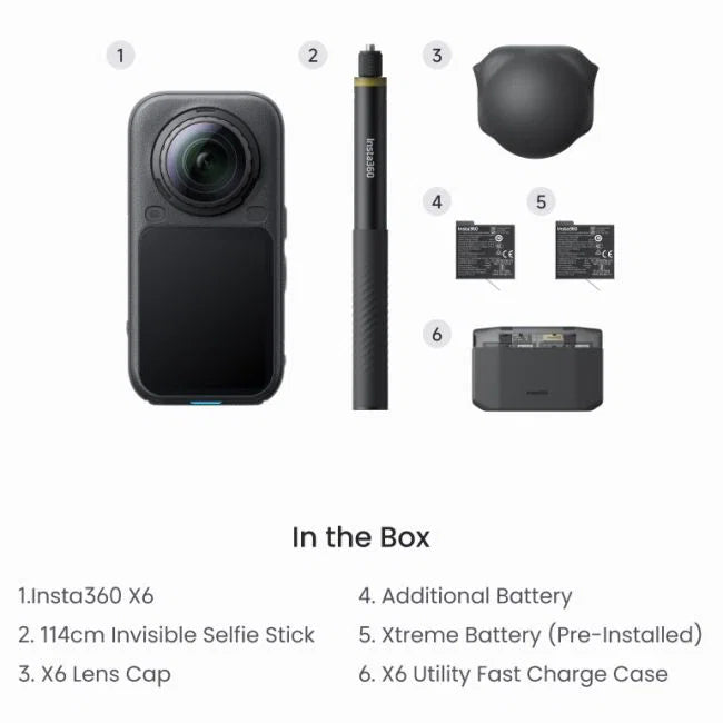 Load image into Gallery viewer, Camera video sport 8K 360 - X6 - Essentials Bundle Midnight Black
