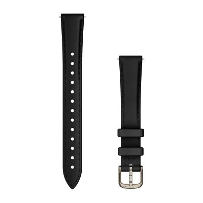 Curea piele - Lily 2 - 14 mm - black I cream gold hardware