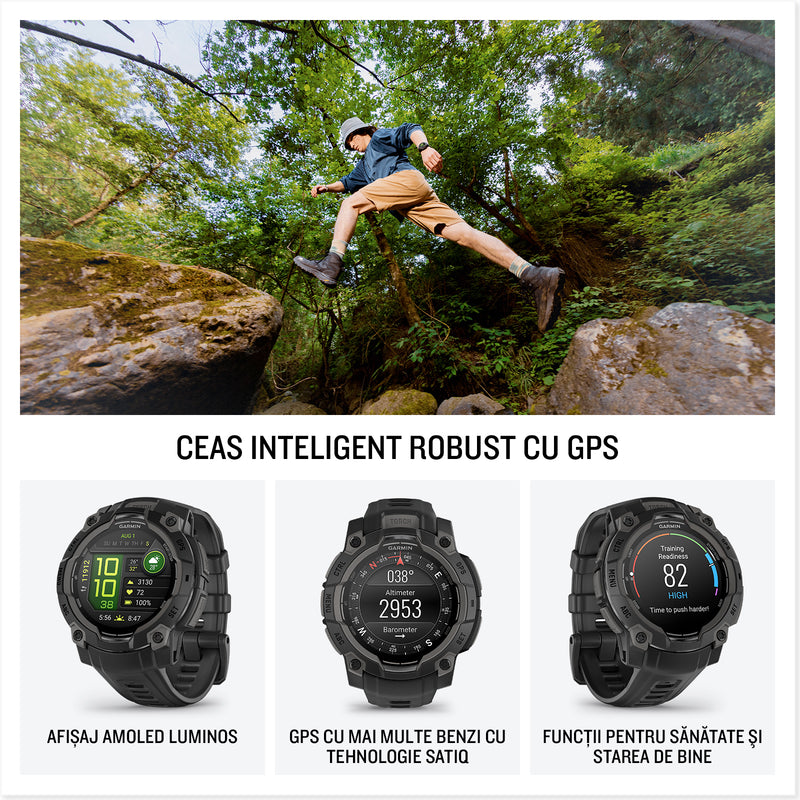 Încărcați imaginea în vizualizatorul Galerie, GARMIN INSTINCT 3 - 45 MM AMOLED NEGRU - SMARTWATCH ROBUST CU GPS
