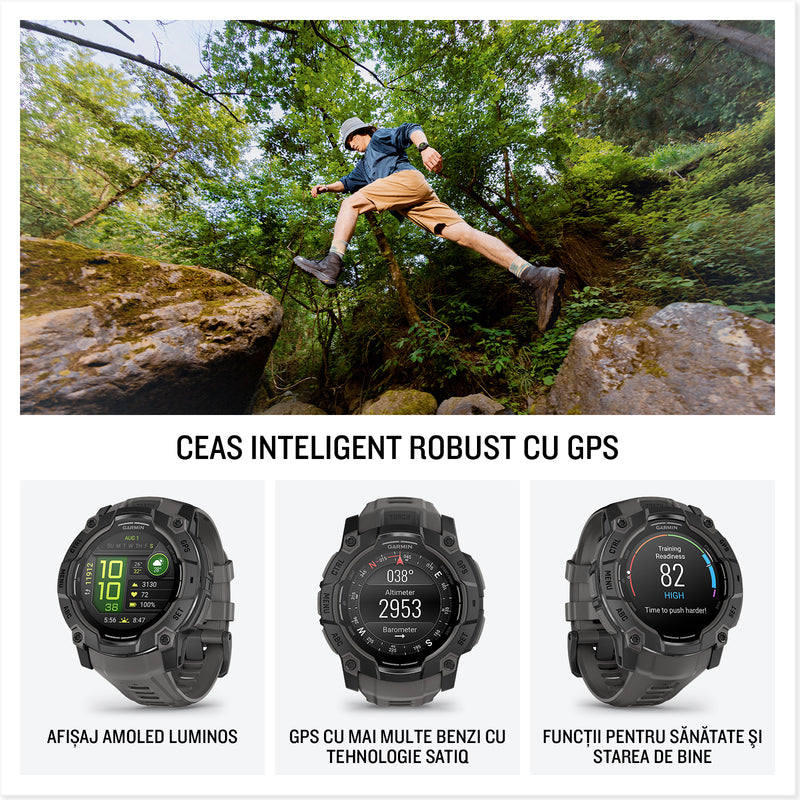 Încărcați imaginea în vizualizatorul Galerie, Ceas Garmin - INSTINCT 3 - 50 MM AMOLED NEGRU - SMARTWATCH ROBUST CU GPS
