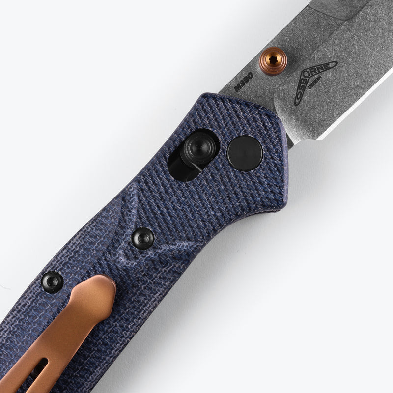 Încărcați imaginea în vizualizatorul Galerie, Briceag de buzunar BENCHMADE | MINI OSBORNE| Denim Micarta 945-04
