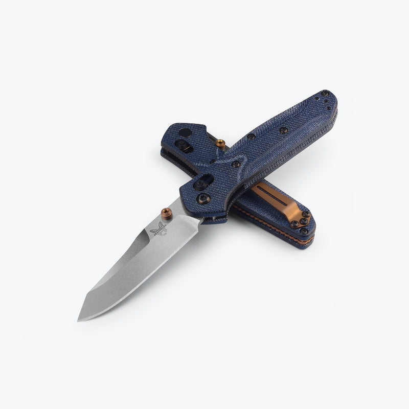 Încărcați imaginea în vizualizatorul Galerie, Briceag de buzunar BENCHMADE | MINI OSBORNE| Denim Micarta 945-04

