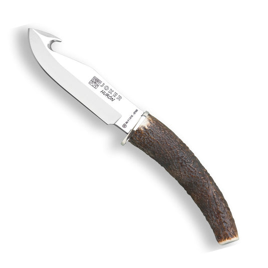 Cutit pentru jupuit JOKER HURON, maner corn cerb, lama 11 cm, CC74