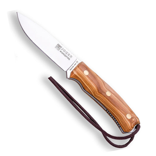Cutit pentru Outdoor JOKER BUSHCRAFTER, maner lemn maslin, lama full tang 10.5 cm, CO120-P