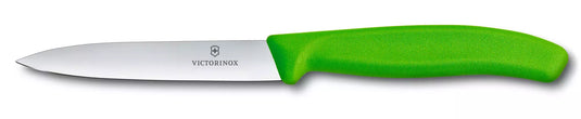 Cutit de masa, lama 10 cm,dreapta, varf ascutit, maner verde, VICTORINOX SWISS CLASSIC 6.7706.L114