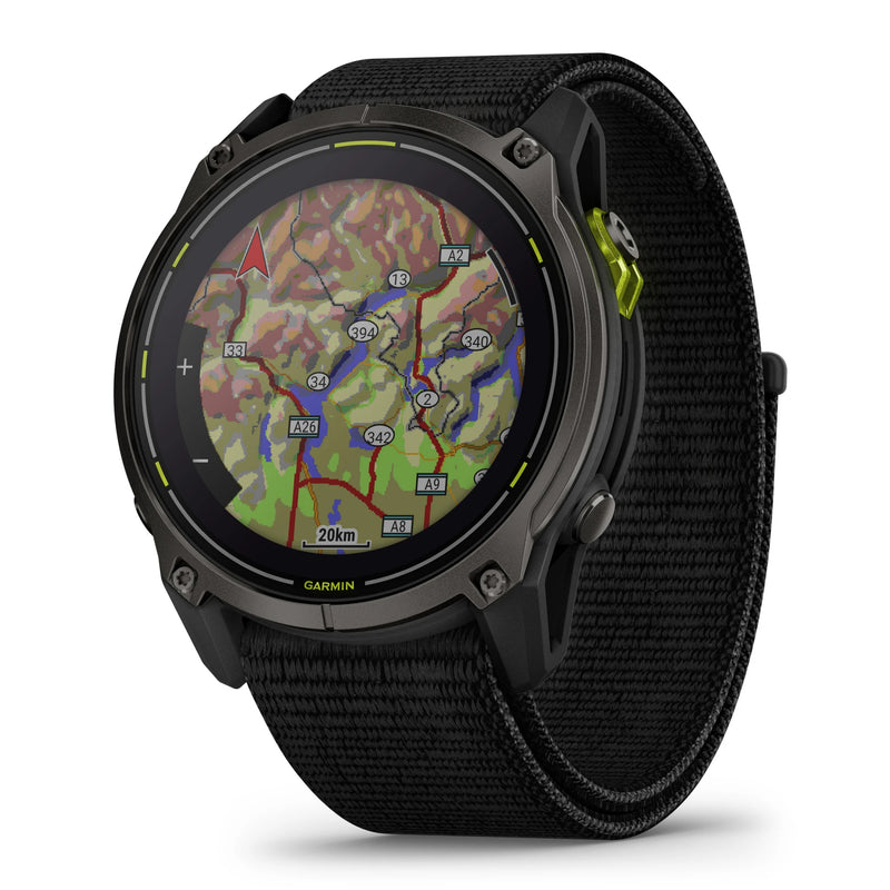 Încărcați imaginea în vizualizatorul Galerie, Ceas Garmin Enduro 3 - ceas ultra multisport cu GPS - ramă gri din titanium DLC si curea textilă neagră
